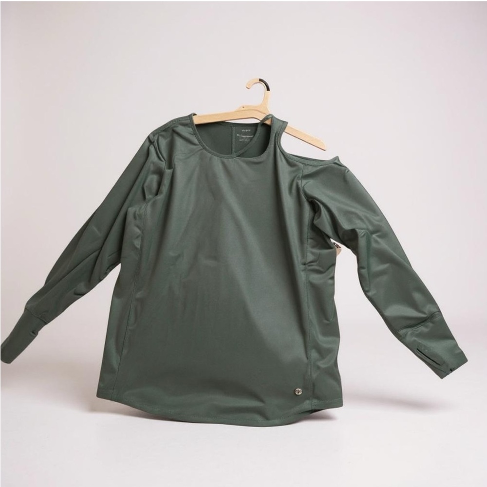 Tahari Olive Long Sleeve Top